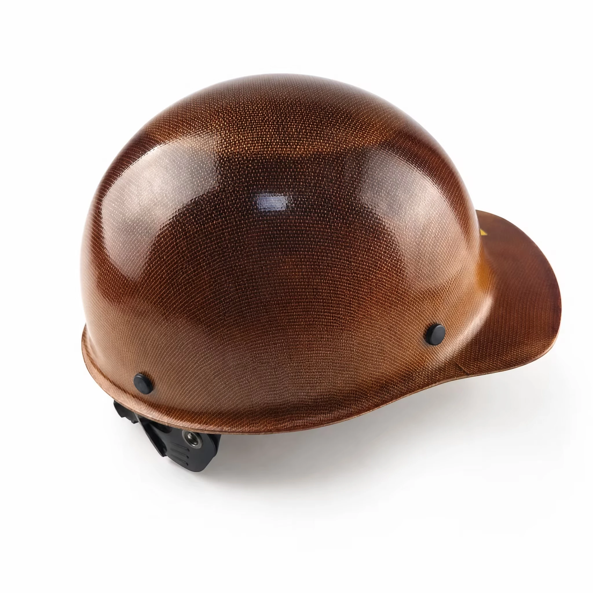 Custom safety helmet rear adjustment and branding details