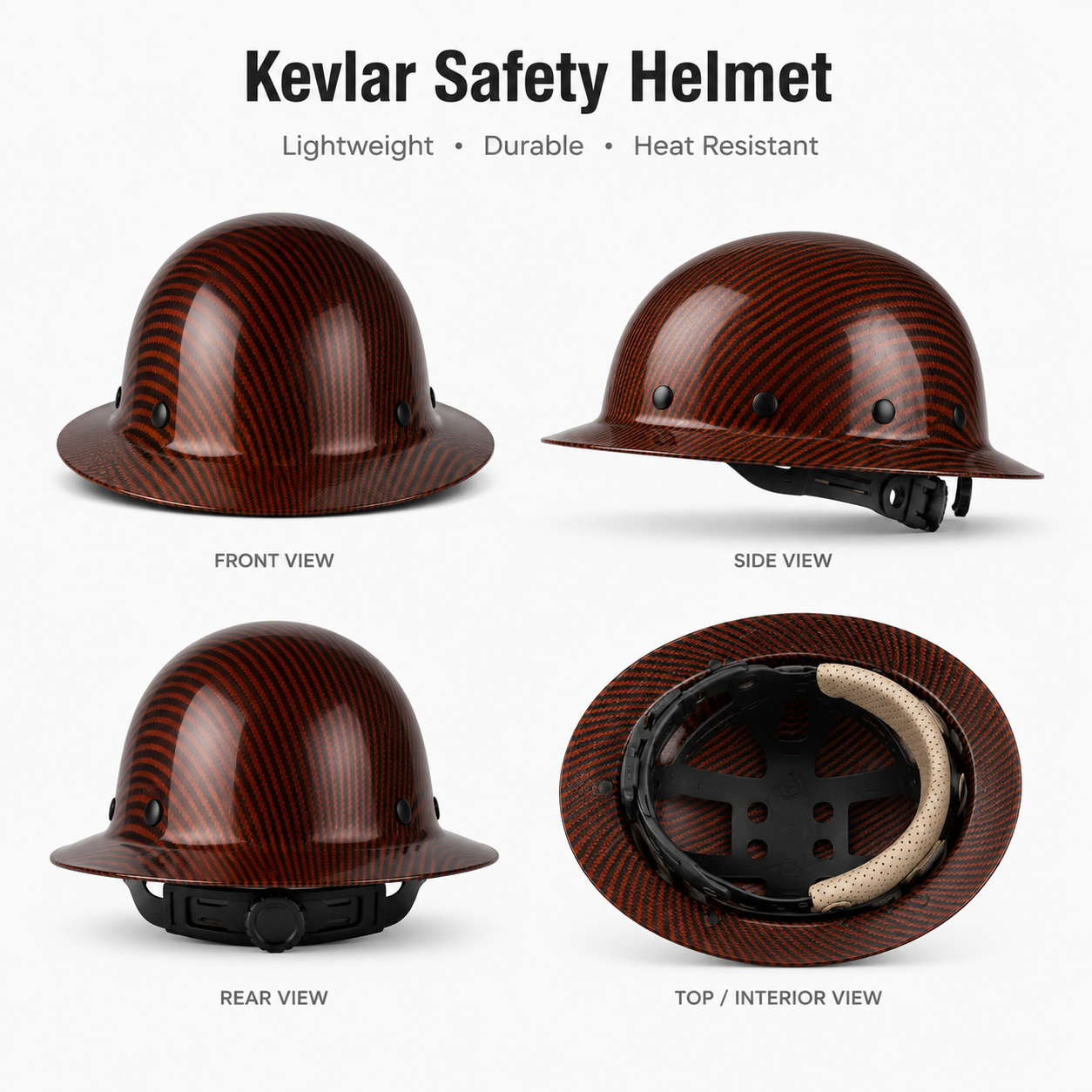 Kevlar full brim safety helmet